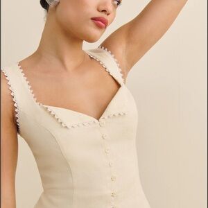 Reformation Cream Sleeveless Blouse